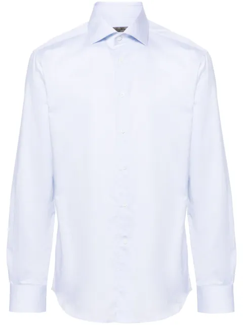Corneliani pointed-collar cotton shirt Blue 93P1009311304