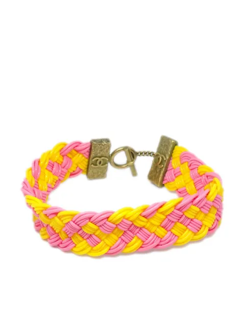 CHANEL Pre-Owned 1994 CC-embossed braided choker Pink NC94P