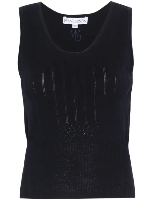 JW Anderson sleeveless pointelle-knit top Blue KW1133YN0324888