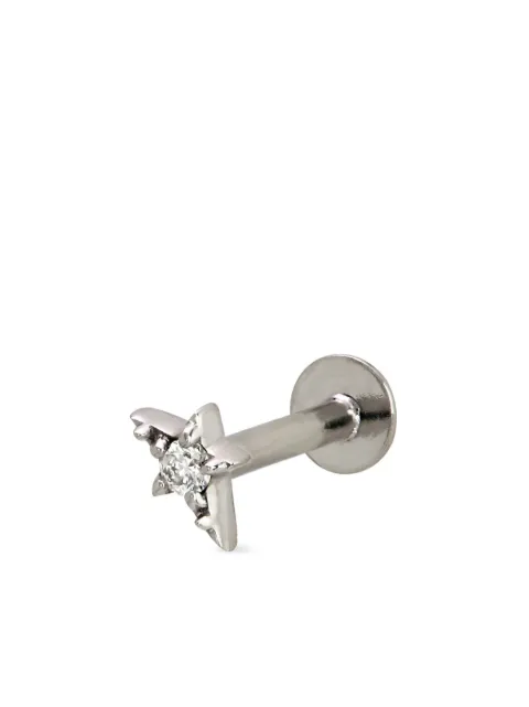 Lark & Berry 14kt white gold Shooting Star diamond stud earring Silver LBP22013R