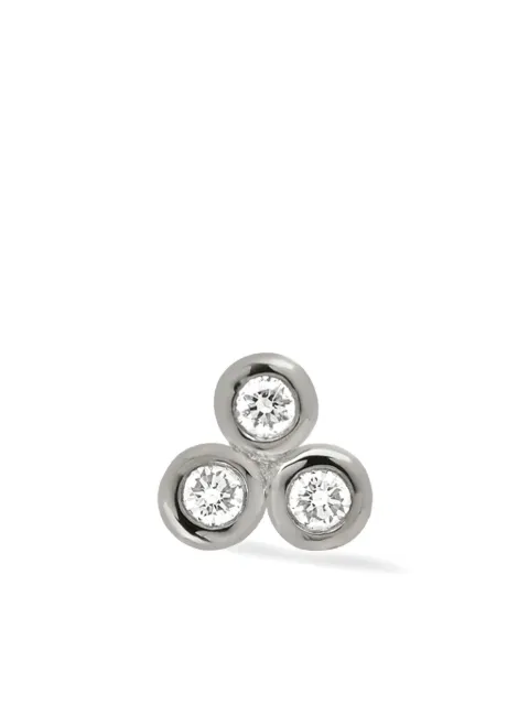 Lark & Berry 14kt white gold Trio diamond earring Silver LBDJ075