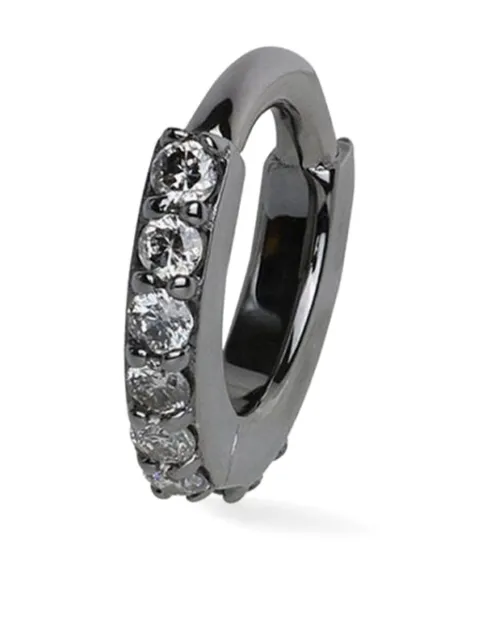 Lark & Berry 14kt gold small Modernist diamond hoop earring Silver LBDJ0926