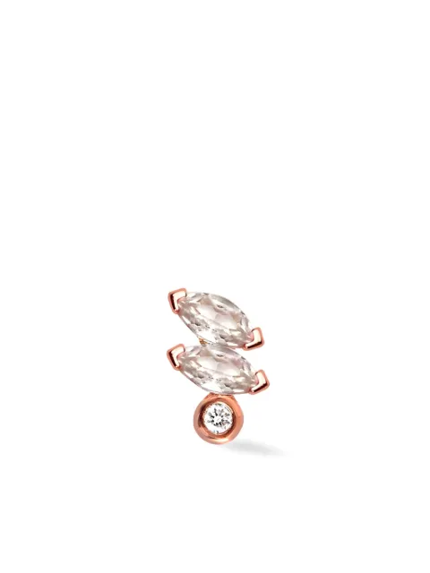 Lark & Berry 14kt rose gold Veto diamond and sapphire earring Pink LBDJ071