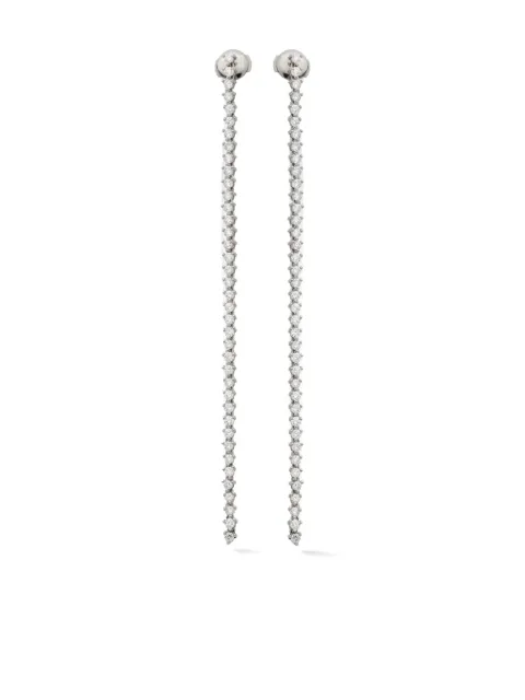 Lark & Berry 14kt gold Modernist Tennis diamond earrings Silver LBDJ062