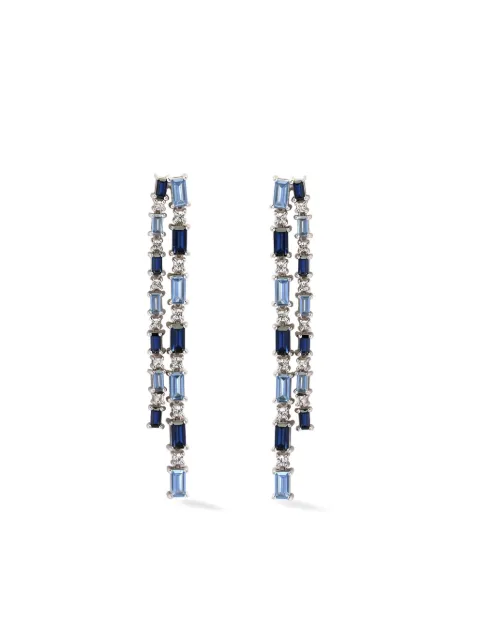 Lark & Berry sterling silver Blue Dahlia Tennis sapphire drop earrings Silver CG22027