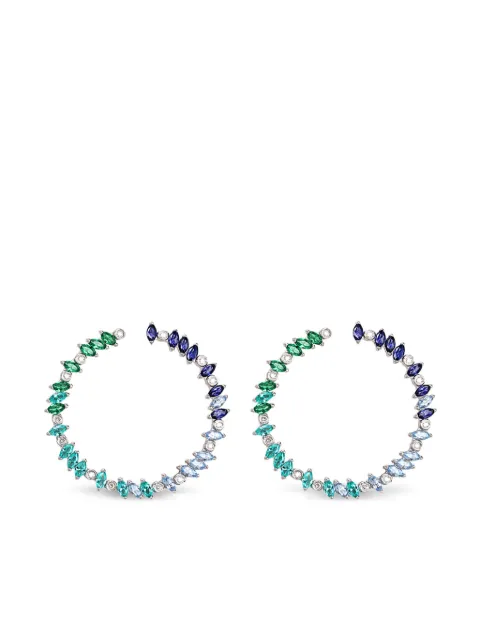 Lark & Berry sterling silver Rainbow Veto Aqua multi-stone hoop earrings Silver LB19VT25BG