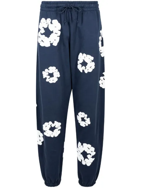 Denim Tears Cotton Wreath-print track pants Blue DT26