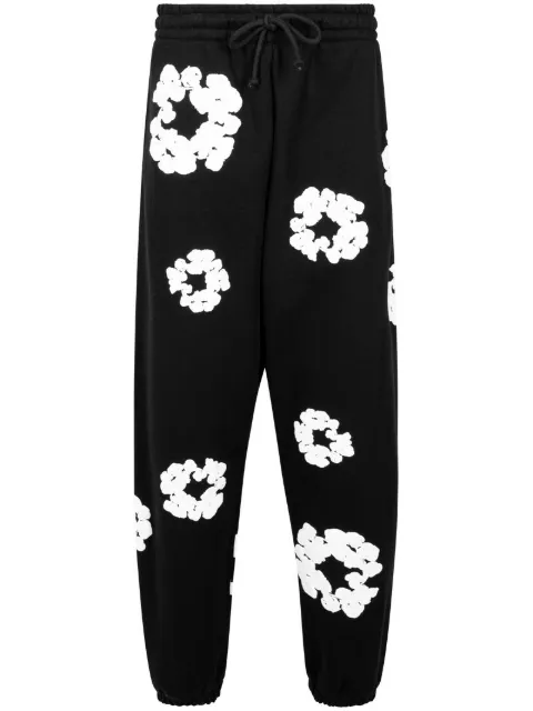 Denim Tears Cotton Wreath-print track pants Black DT25