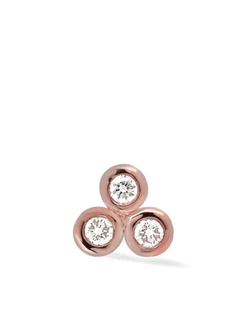 Lark & Berry 14kt rose gold Trio diamond earring Pink LBDJ075