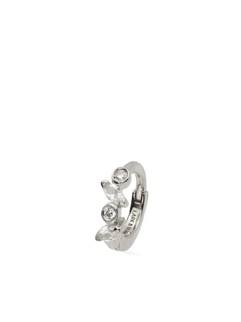 Lark & Berry 14kt white gold small Veto diamond and sapphire hoop earring Silver LBDJ0856