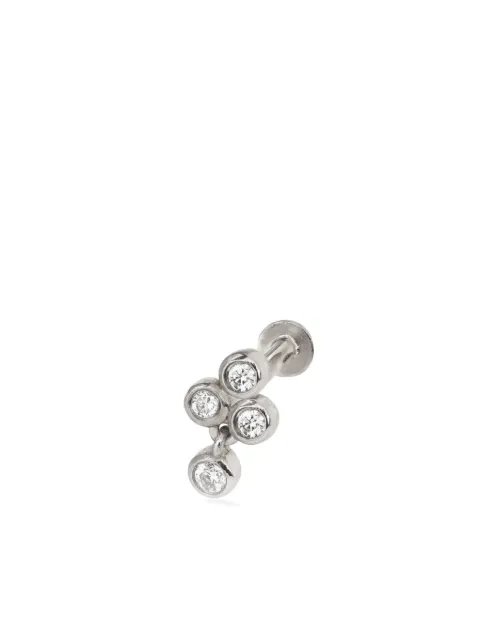 Lark & Berry 14kt white gold Trio diamond earring Silver LBDJ076