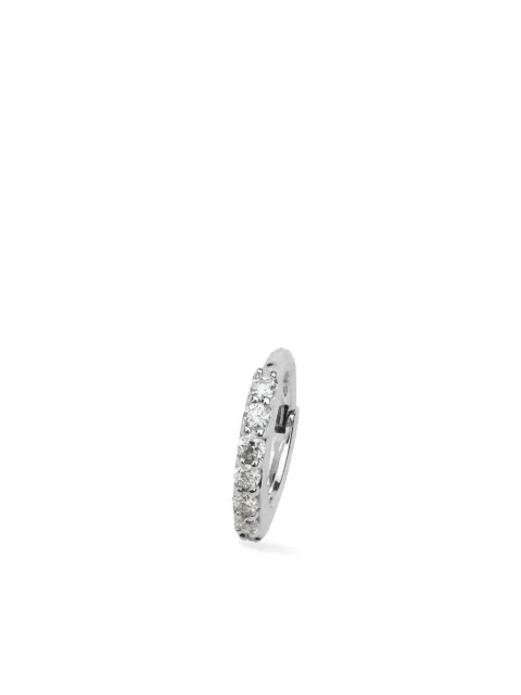 Lark & Berry 14kt white gold small Modernist diamond hoop earring Silver LBDJ0926