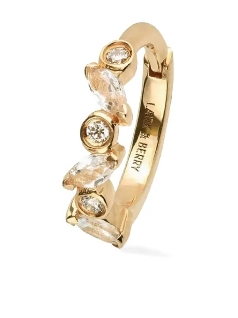 Lark & Berry 14kt yellow gold medium Veto diamond and sapphire hoop earring Gold LBDJ0858