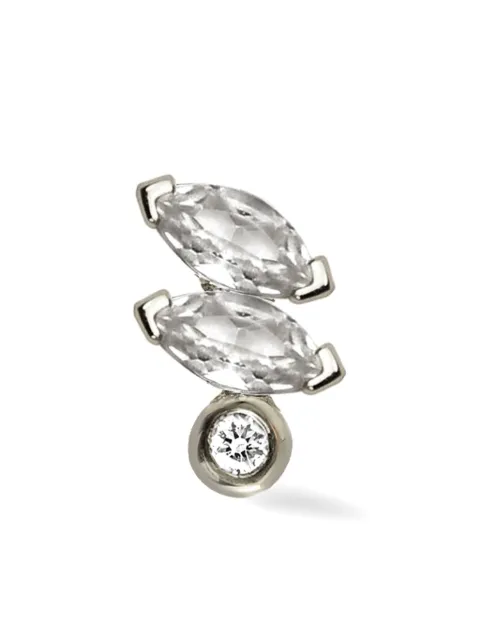 Lark & Berry 14kt white gold Veto sapphire and diamond earring Silver LBDJ071