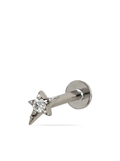 Lark & Berry 14kt white gold mini Shooting Star diamond stud earring Silver LBP22013L