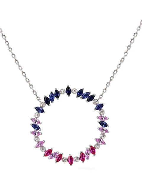 Lark & Berry sterling silver Rainbow Veto Scarlet multi-stone necklace Silver LB22046P