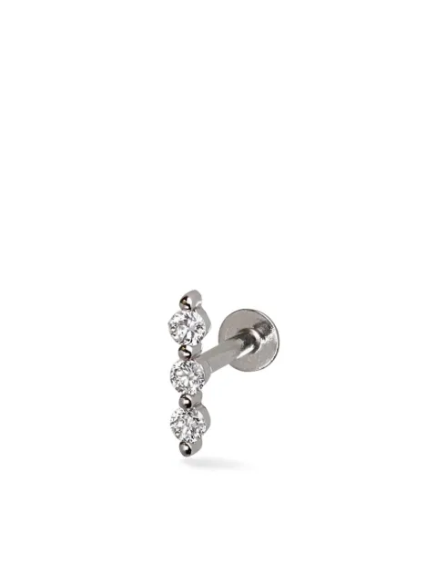 Lark & Berry 14kt white gold Modernist diamond earring Silver LB1908D