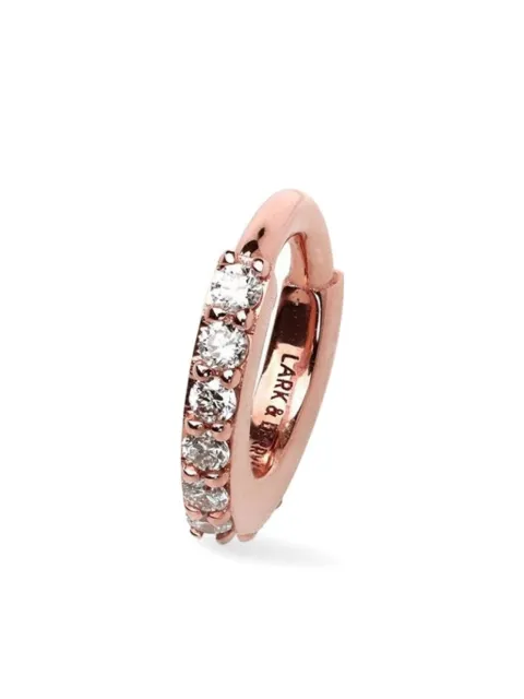 Lark & Berry 14kt rose gold small Modernist diamond hoop earring Pink LBDJ0926