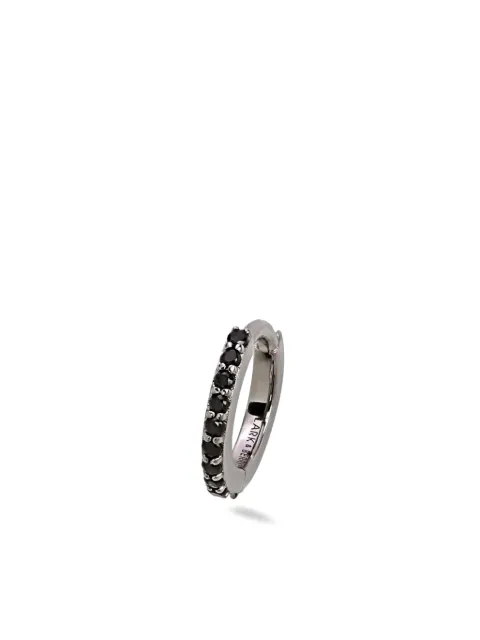 Lark & Berry 14kt gold medium Modernist diamond hoop earring Silver LBDJ0928
