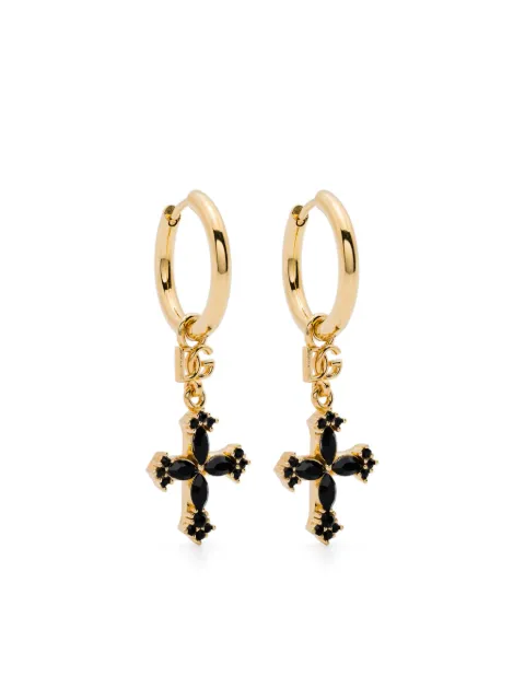 Dolce & Gabbana cross-pendant hoop earrings Gold WEQ4S1W1111