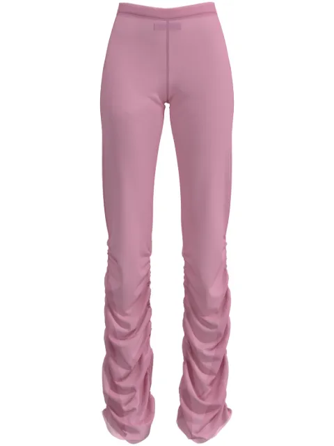 Maccapani ruched crepe slim-fit trousers Pink 24EM2M0B070