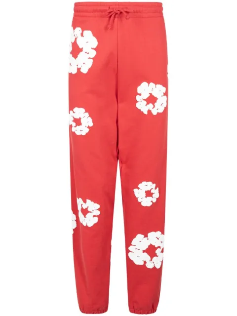 Denim Tears Cotton Wreath-print track pants Red DT28