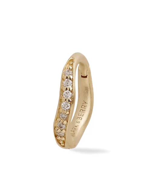 Lark & Berry 14k yellow gold medium Dune diamond hoop earring Gold LBDJ083