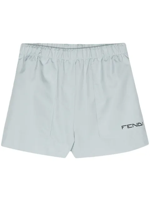 FENDI elasticated-waistband shorts Blue FAB368AQBO