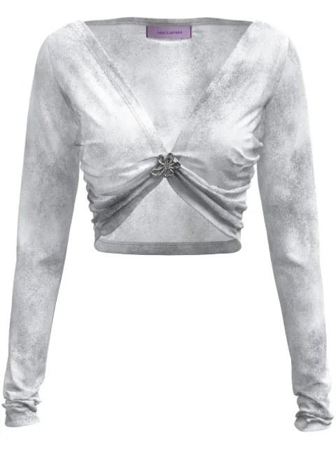 Maccapani Angela brooch-detail top Grey 24EM2M0F120