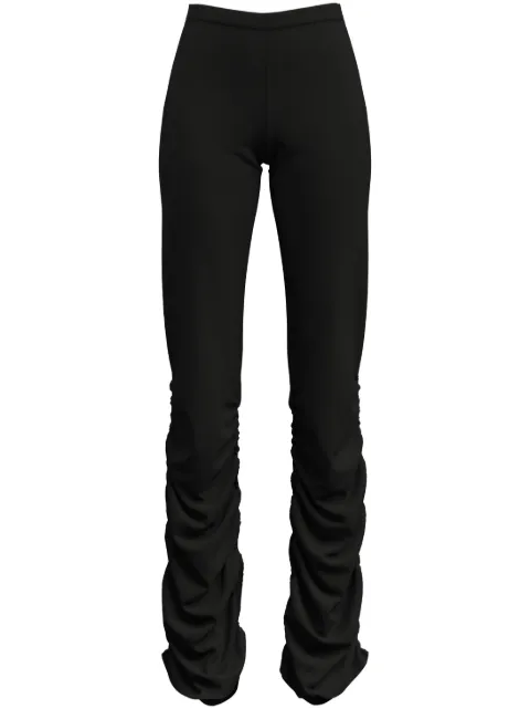 Maccapani ruched crepe slim-fit trousers Black 24EM2M0B070