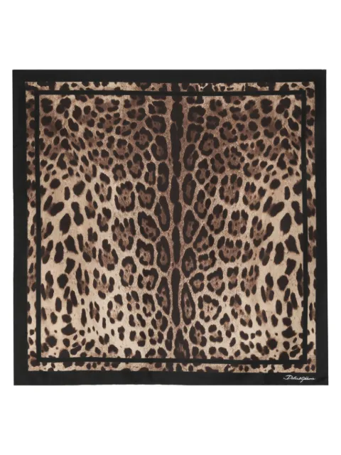 Dolce & Gabbana leopard-print silk scarf Black FN092RGDCF5HN13M
