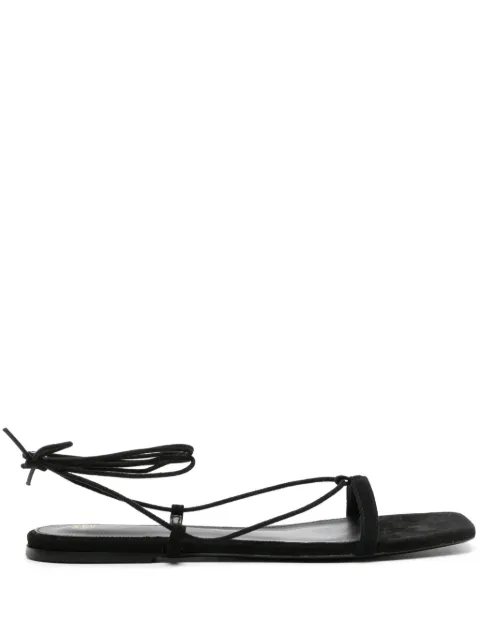 TOTEME tie-fastening suede sandals Black 242WAS2053LE0012001