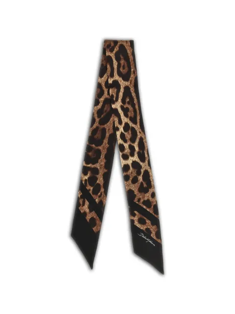 Dolce & Gabbana leopard-print silk scarf Black FS215AGDCF5