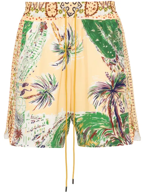 RHUDE Palmina silk shorts Yellow RHSS24SH08174108
