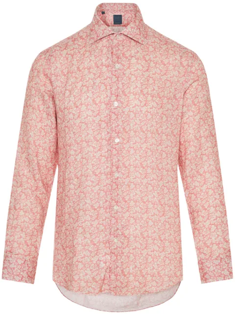 Barba floral-print linen shirt Red L4U13P0140056U
