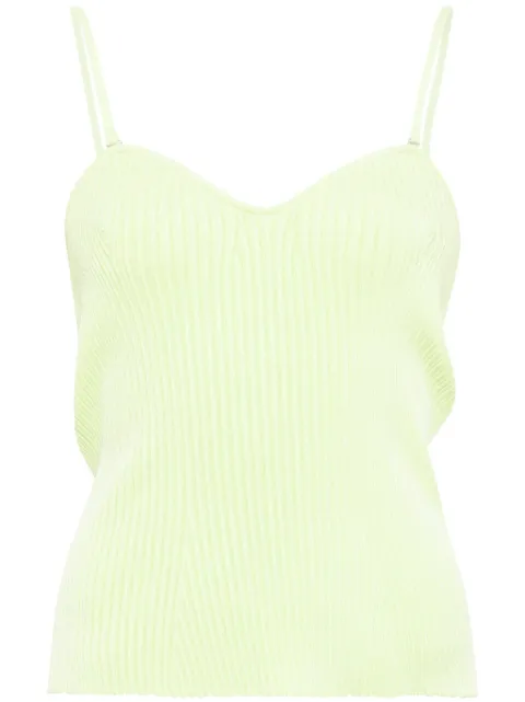 Emporio Armani sweetheart-neck ribbed tank top Green 3D2KT12M03Z