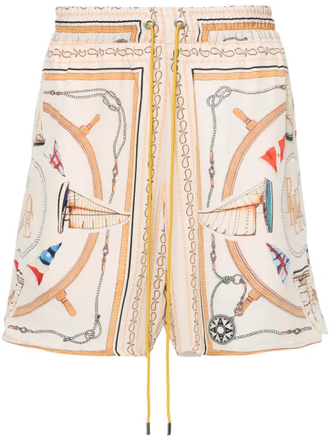 RHUDE Nautica silk shorts Neutrals RHSS24SH13174108