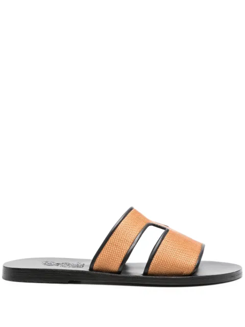 Ancient Greek Sandals Apteros basket-weave slides Neutrals 100841137