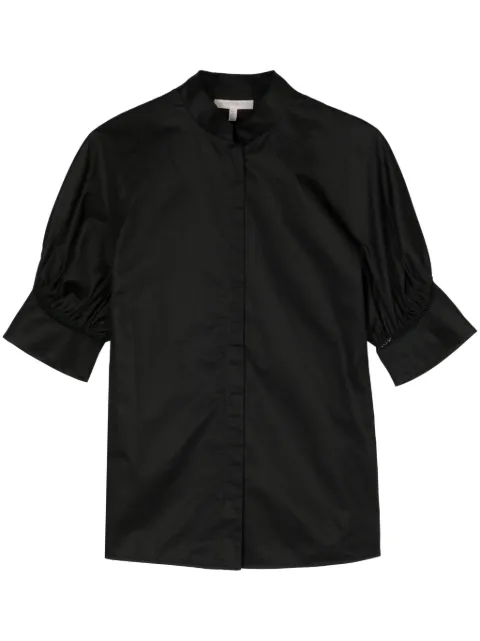 SHIATZY CHEN lace-trim cotton shirt Black 146511