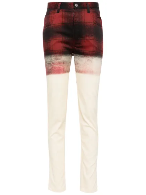 Maison Margiela checked skinny jeans Red S51LA0166M30001