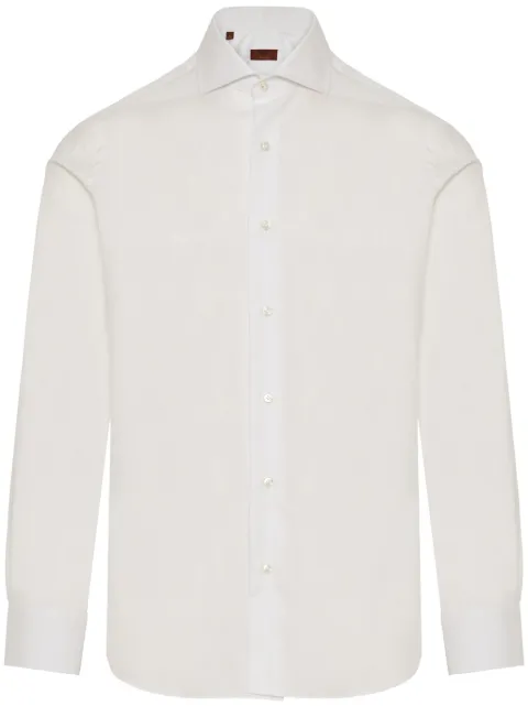 Barba spread collar shirt White D2U13P01PZ5812U