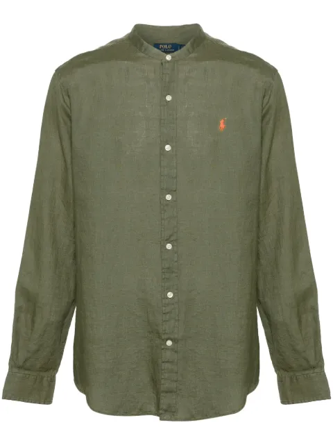 Polo Ralph Lauren Polo-Pony-motif linen shirt Green 710906946003