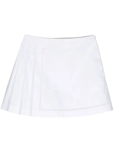 SHIATZY CHEN pleated cotton miniskirt White 146502