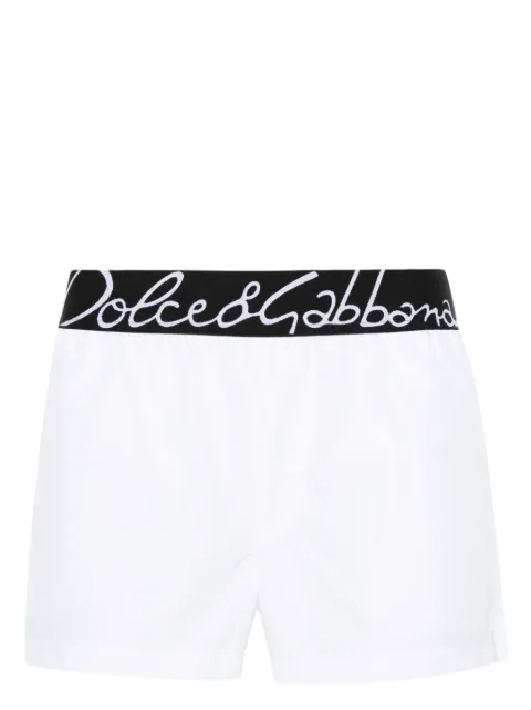 Dolce & Gabbana logo-waistband swim shorts White M4F27TFUSFWW0800