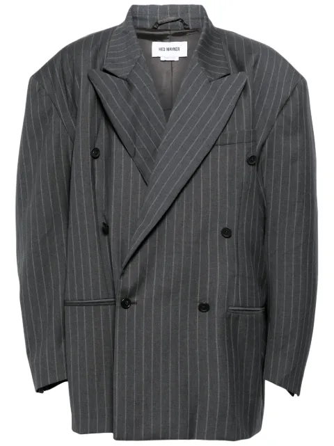 Hed Mayner striped double-breasted blazer Grey HMMX15001AHX720