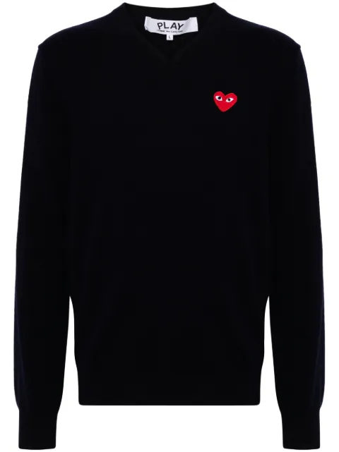 Comme Des Garçons Play logo-patch wool jumper Blue AZN002