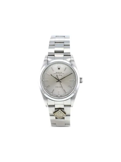 Rolex 2005 pre-owned Rolex Air King Domino's 34mm Silver 406406