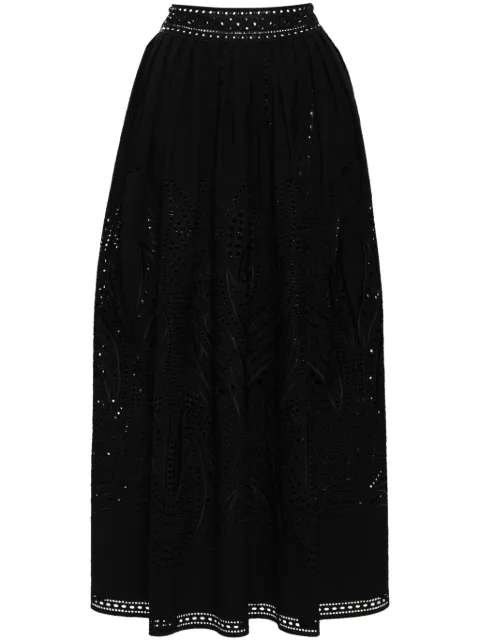 Alberta Ferretti lace-detail maxi skirt Black A01180139