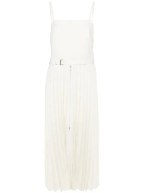 sacai pinstriped pleated maxi dress White 2407116