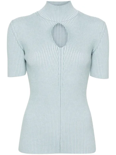 FENDI cut-out detail knitted top Blue FZXA57ARV9